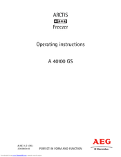 AEG Electrolux ARCTIS A 40100 GS Operating Instructions Manual