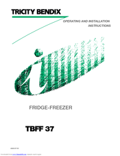 Tricity Bendix TBFF 37 Operating And Installation Instructions