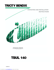 Tricity Bendix TBUL 140 Operating And Installation Instructions