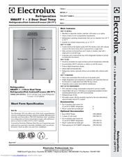 Electrolux SMART 726488 RH14DD3U Specification Sheet