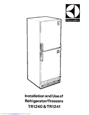 Electrolux TR1241 Installation And Use Manual