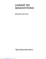 AEG lavamat 981 Sensotronic Operating Instructions Manual