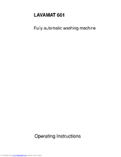 AEG LAVAMAT 661 Operating Instructions Manual