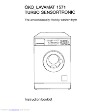 AEG OKO Lavamat 1571 turbo sensotronic Instruction Booklet