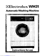 Electrolux WH31 Instructions For Use Manual