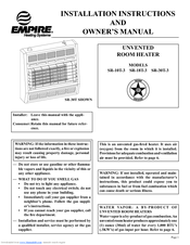 Empire Heating Systems SR-30T-3 Installation Instructions And Owner's Manual
