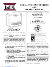 Empire Comfort Systems Mantis PV-28SV55-GN-1 Installation Instructions And Owner's Manual