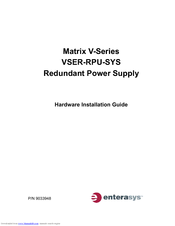 Enterasys Matrix VSER-RPU-SYS Hardware Installation Manual
