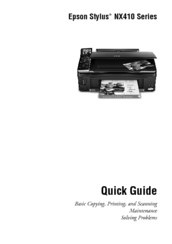 Epson Stylus NX410 Series Quick Manual