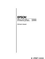 Epson X-PRF 1000 Owner's Manual