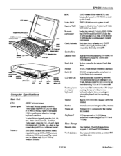 Epson ActionNote 4SLC-25 Specification Sheet