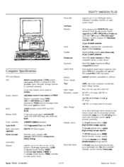 Epson Equity 386SX/20 PLUS Specification Sheet