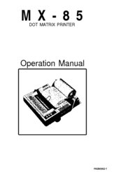 Epson M X - 8 5 Operation Manual