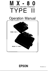 Epson M X - 8 Operation Manual