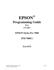 Epson PM-7000C Programming Manual