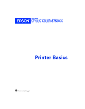 Epson 875DCS - Stylus Photo Color Inkjet Printer Printer Basics Manual