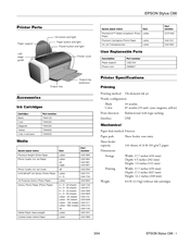 Epson C11C573081BA - Stylus C66 Photo Edition Color Inkjet Printer Specification Sheet