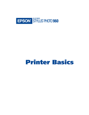 Epson Stylus Photo 960 Basic Manual