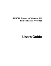 Epson PowerLite Cinema 500 User Manual