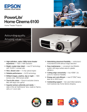 Epson PowerLite Home Cinema 6100 Specifications