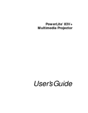 Epson POWERLITE 83V+ User Manual