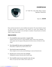 EverFocus ED350/N-2 Operation Instructions Manual