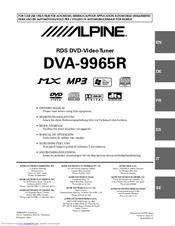 Alpine DVA-9965R Owner's Manual