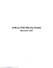 ASROCK WiFi-802.11g Operation Manual