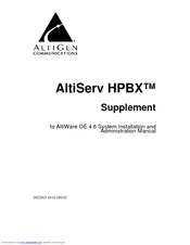 Altigen AltiServ HPBX Administration Manual