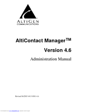 Altigen AltiContact Manager Version 4.6 Administration Manual