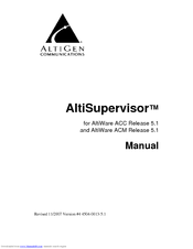 Altigen AltiSupervisor 5.1 Manual