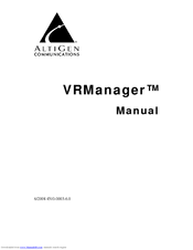 Altigen VRManager Manual