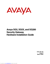 Avaya SG5 Hardware Installation Manual