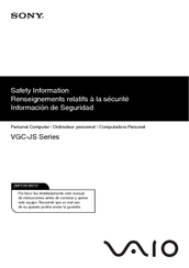 Sony VGC-JS320J - Vaio All-in-one Desktop Computer Safety Information Manual