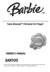 Barbie Tune Blossom BAR100 Owner's Manual