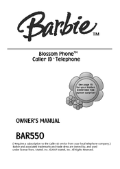 Barbie Blossom Phone BAR550 Owner's Manual
