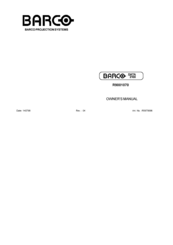 Barco DATA 2100 Owner's Manual