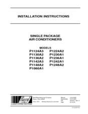 Bard P1124A2 Installation Instructions Manual