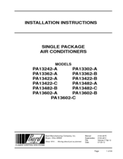 Bard PA13242-A Installation Instructions Manual