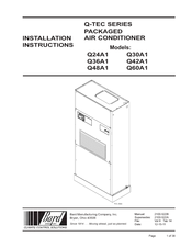 Bard Q42A1 Installationair conditioner Instructions Manual
