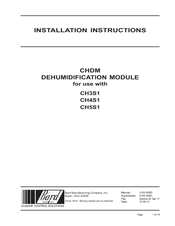 Bard CHDM Installation Instructions Manual