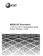 At&T MERLIN Attendant System Manager's Manual