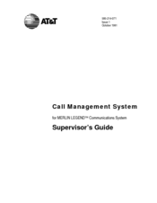 AT&T Call Management System Supervizor's Manual