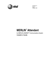 AT&T MERLIN Attendant for MERLIN LEGEND Installer's Manual