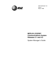 AT&T MERLIN LEGEND Release 4.0 System Manager's Manual