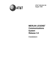 AT&T MERLIN LEGEND Release 3.0 Installation Manual