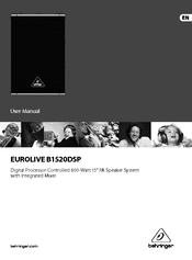 Behringer Eurolive B1520DSP User Manual