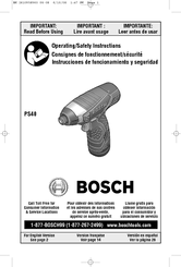 Bosch PS40 Operating/Safety Instructions Manual