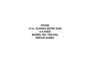 Ryobi TSS101L Repair Sheet