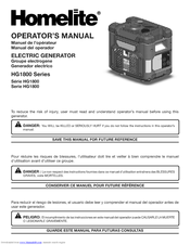 Homelite HG1800 series Operator's Manual
